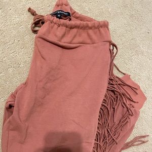 Kittenish Fringe Joggers